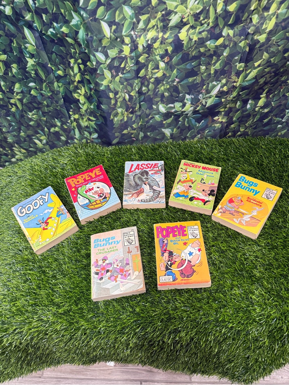 Whitman Big Little Books Lot, Illustrated Paperback Goofy Popeye Lassie